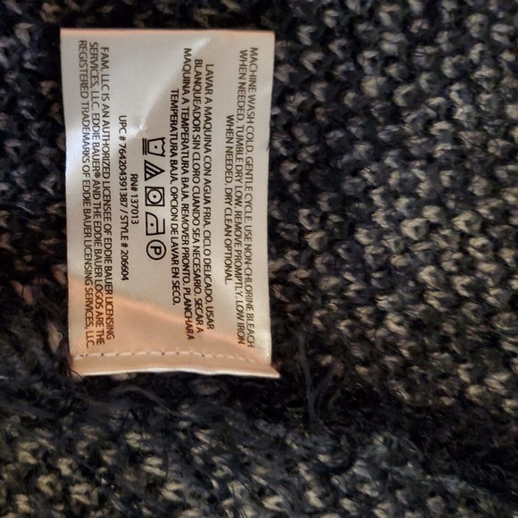 Eddie Bauer Women's Cardigan Medium Blue Open Front Aztec Geometric Fluffy - Picture 6 of 10